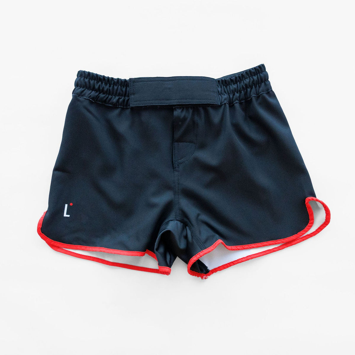 L* Shorts With Red Trim.