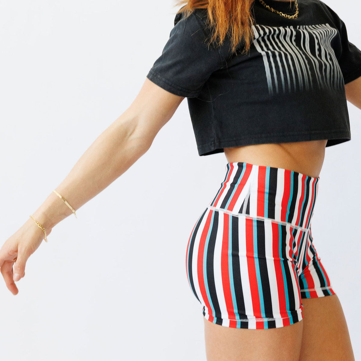 Striped Compression Shorts